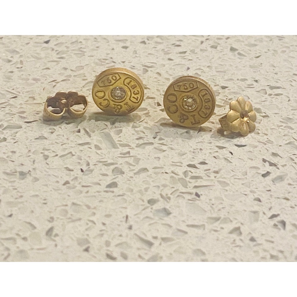 Tiffany & Co. Yellow Gold Diamond round earrings